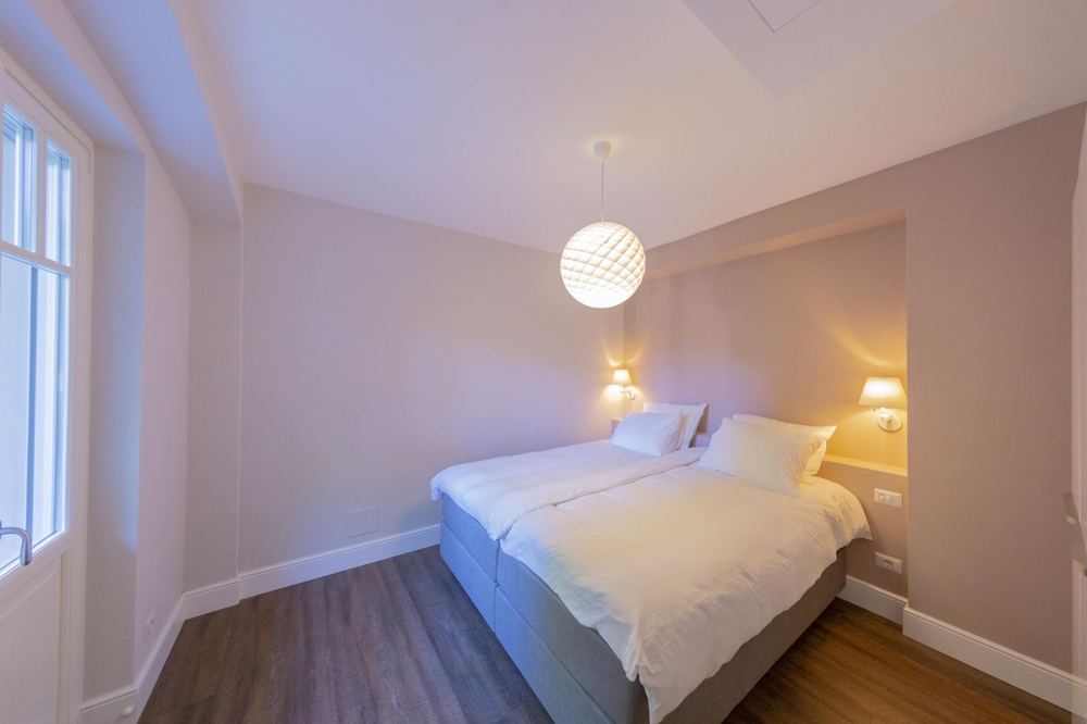 Calm bedroom in warm beige tones